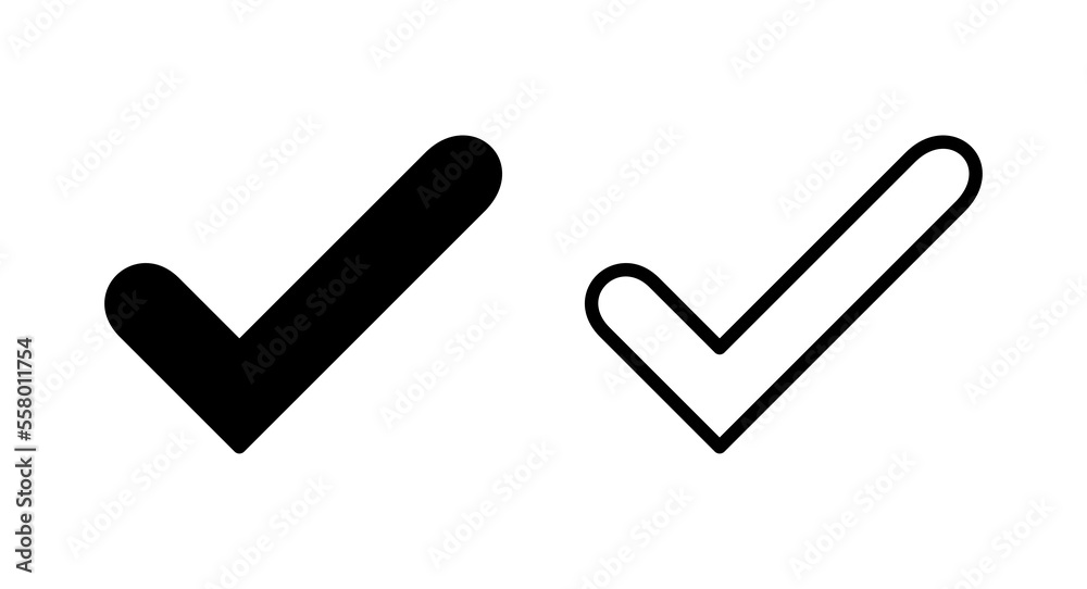 Check mark icon vector illustration. Tick mark sign and symbol Check mark icon vector illustration. Tick mark sign and symbol