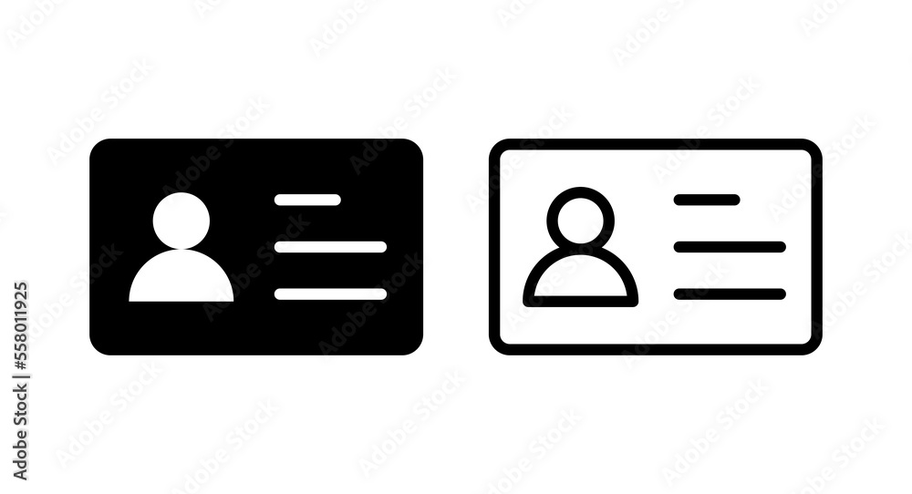 License icon vector illustration. ID card icon. driver license, staff identification card License icon vector illustration. ID card icon. driver license, staff identification card