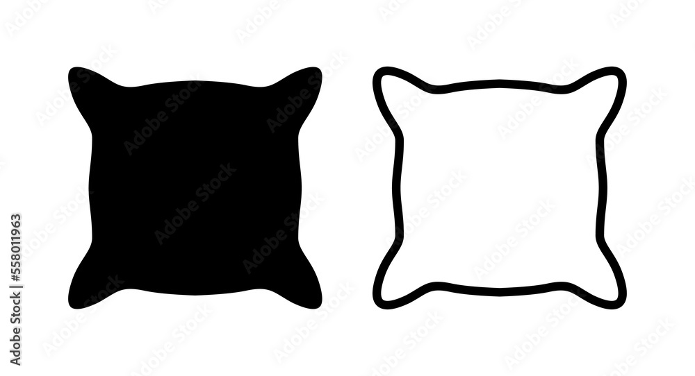 Pillow icon vector illustration. Pillow sign and symbol. Comfortable fluffy pillow Pillow icon vector illustration. Pillow sign and symbol. Comfortable fluffy pillow