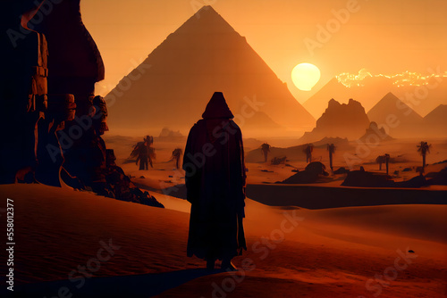 Ancient Egypt at sunset