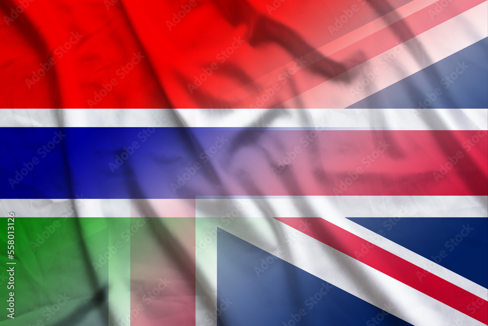 Gambia and England government flag international contract GBR GMB Gambia and England government flag international contract GBR GMB