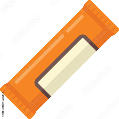 Energy snack bar icon flat vector. Granola food. Sweet pack isolated