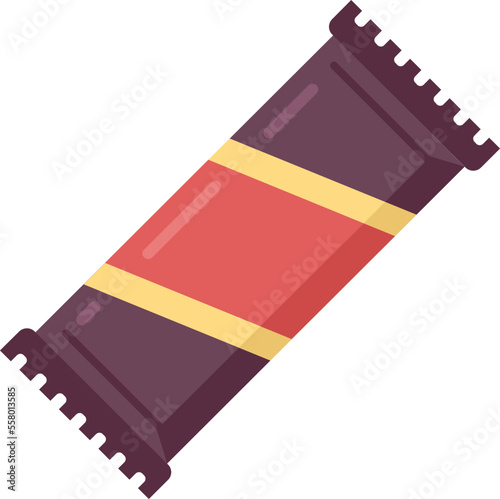 Breakfast snack bar icon flat vector. Energy food. Protein pack isolated