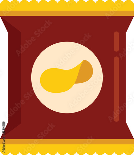 Chips pack icon flat vector. Granola food. Protein nutrition isolated