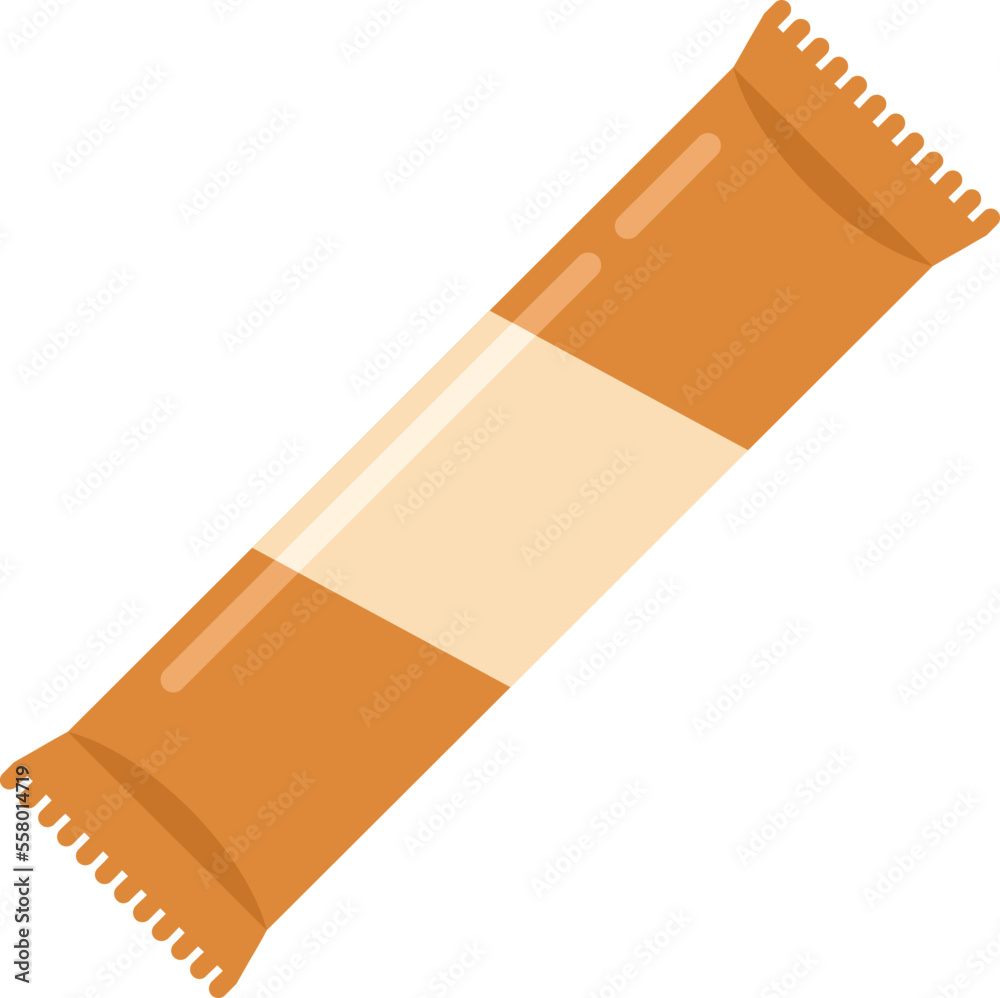 Wrapper snack bar icon flat vector. Chocolate food. Sweet pack isolated Wrapper snack bar icon flat vector. Chocolate food. Sweet pack isolated