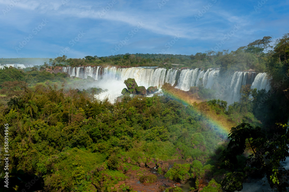 iguazu falls on the argentine side with devil's throat and different waterfalls and walks