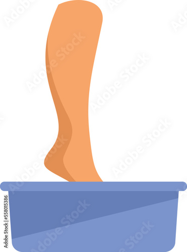 Foot bath icon flat vector. Spa feet. Leg massage isolated