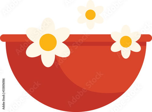 Flower foot bath icon flat vector. Water spa. Care body isolated