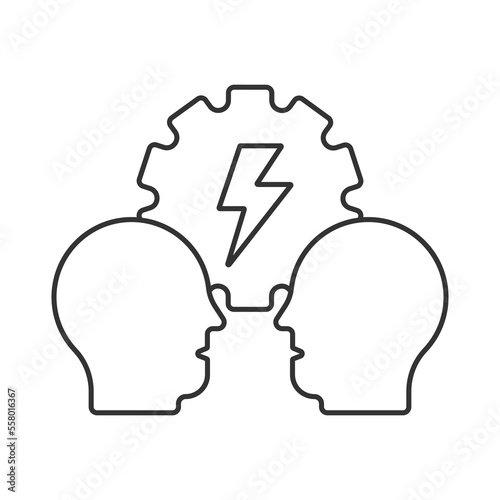 Conflict resolution  vector icon. Line sign for mobile concept and web design. Symbol, logo illustration. Vector graphics