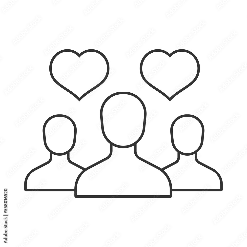 Empathy vector icon. Line sign for mobile concept and web design. Symbol, logo illustration. Vector graphics