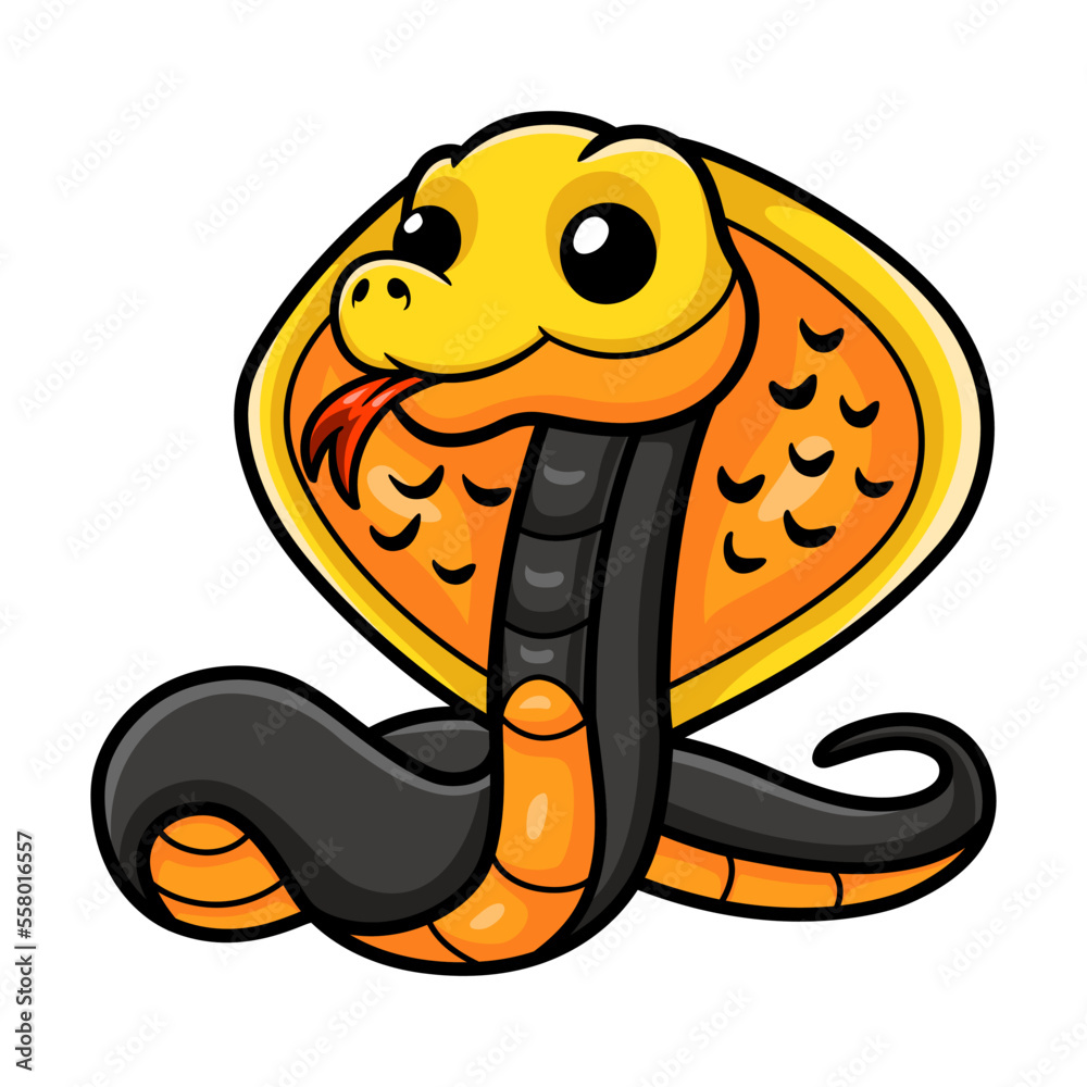 Fototapeta premium Cute philippines cobra cartoon (Naja samarensis)