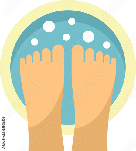 Home foot bath icon flat vector. Spa feet. Water massage isolated