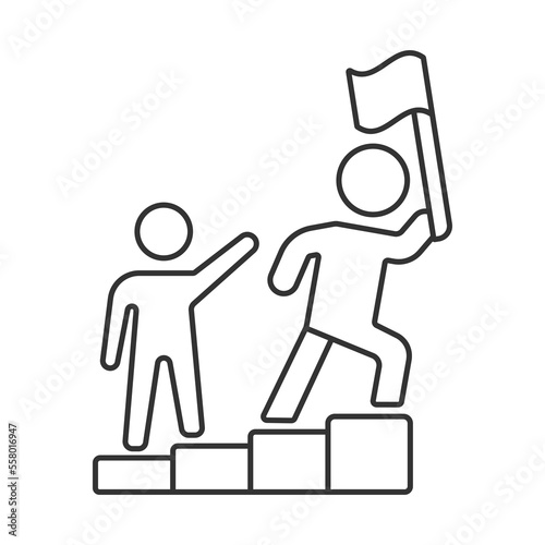 Leadership vector icon. Line sign for mobile concept and web design. Symbol, logo illustration. Vector graphics