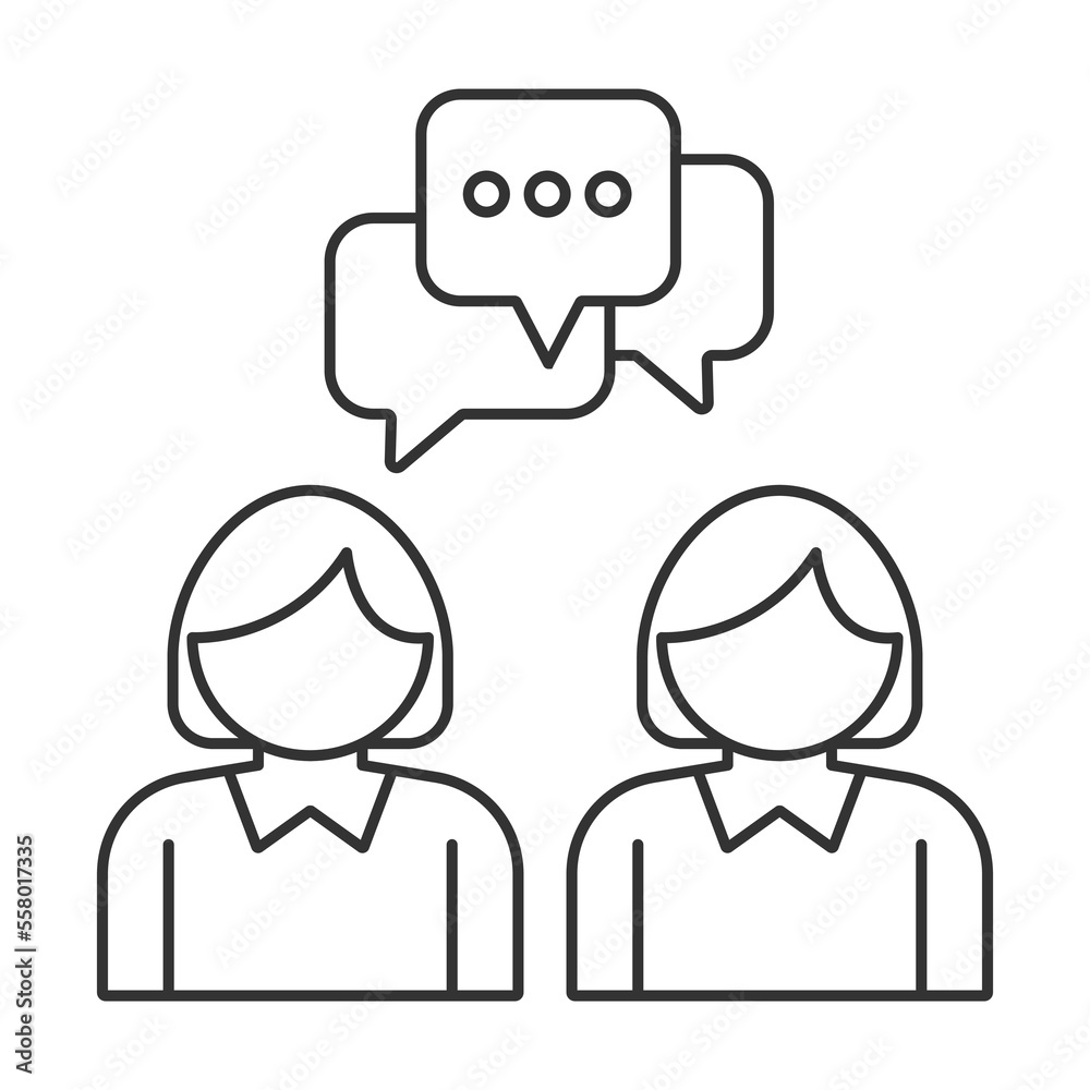 Obraz premium Communication vector icon. Line sign for mobile concept and web design. Symbol, logo illustration. Vector graphics