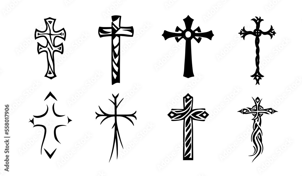 Cross Illustration Set, Vector Cross Set, Cross Set, Cross Illustrations