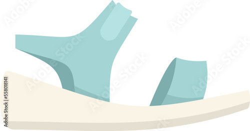 Sandal slipper icon flat vector. Summer footwear. Shoe flop isolated