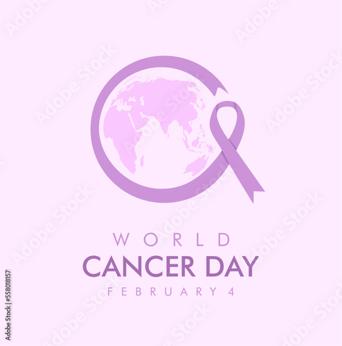 world cancer day poster template on white background