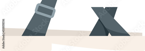 Foot sandal icon flat vector. Summer footwear. Beach shoe isolated