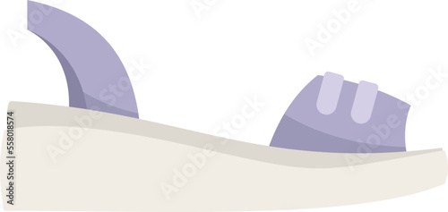 Sandal accessory icon flat vector. Woman shoe. Footwear slipper isolated
