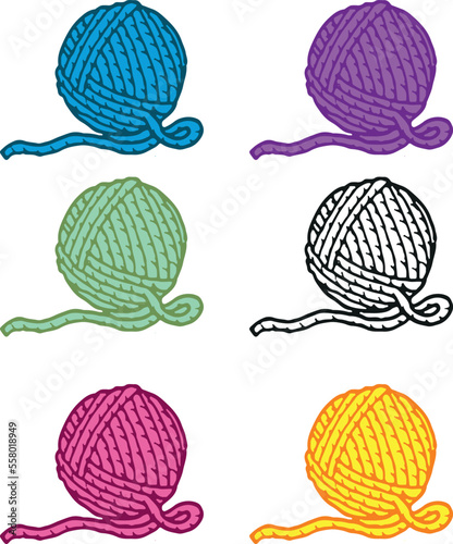 bolas de estambres editables con diferentes colores