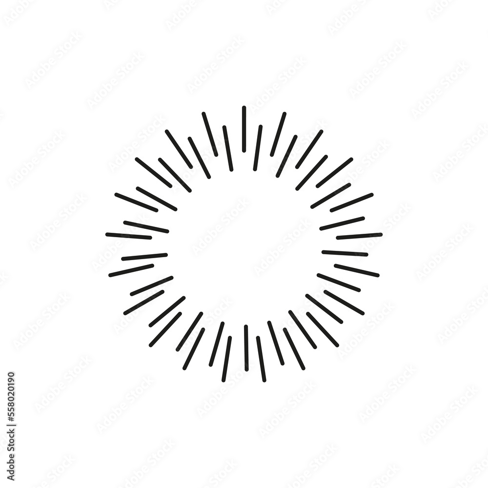 rays icon. Line drawing. Star icon. Vector illustration. rays icon. Line drawing. Star icon. Vector illustration.