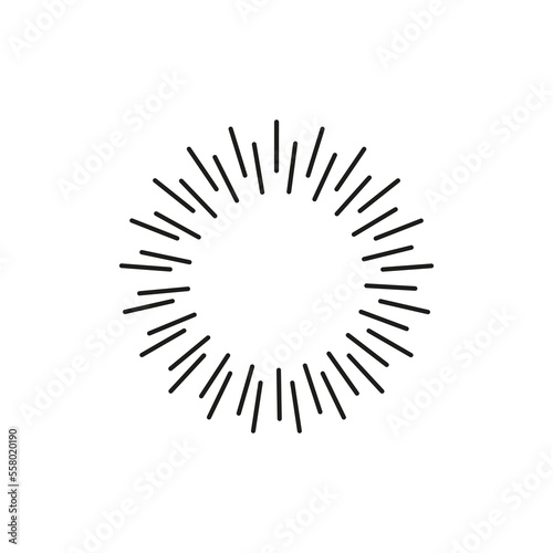 rays icon. Line drawing. Star icon. Vector illustration.