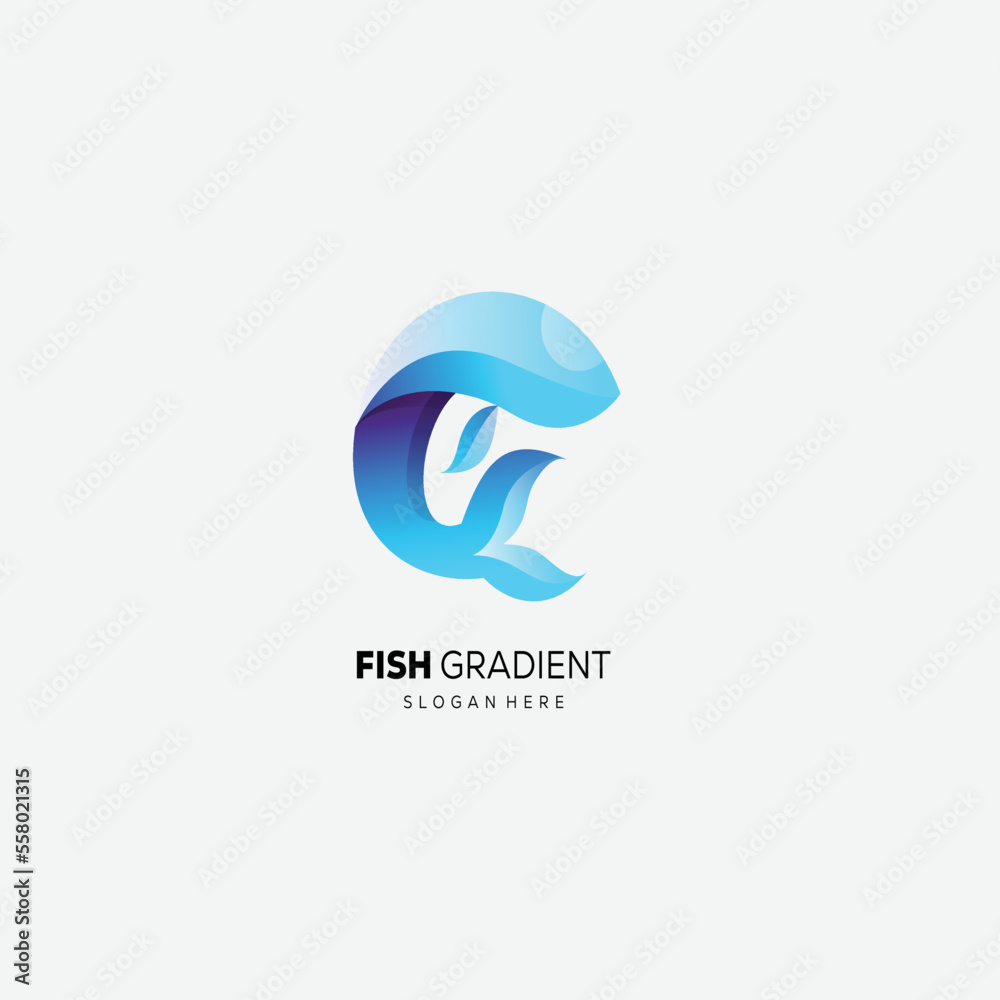 Fototapeta premium whale gradient color design vector logo