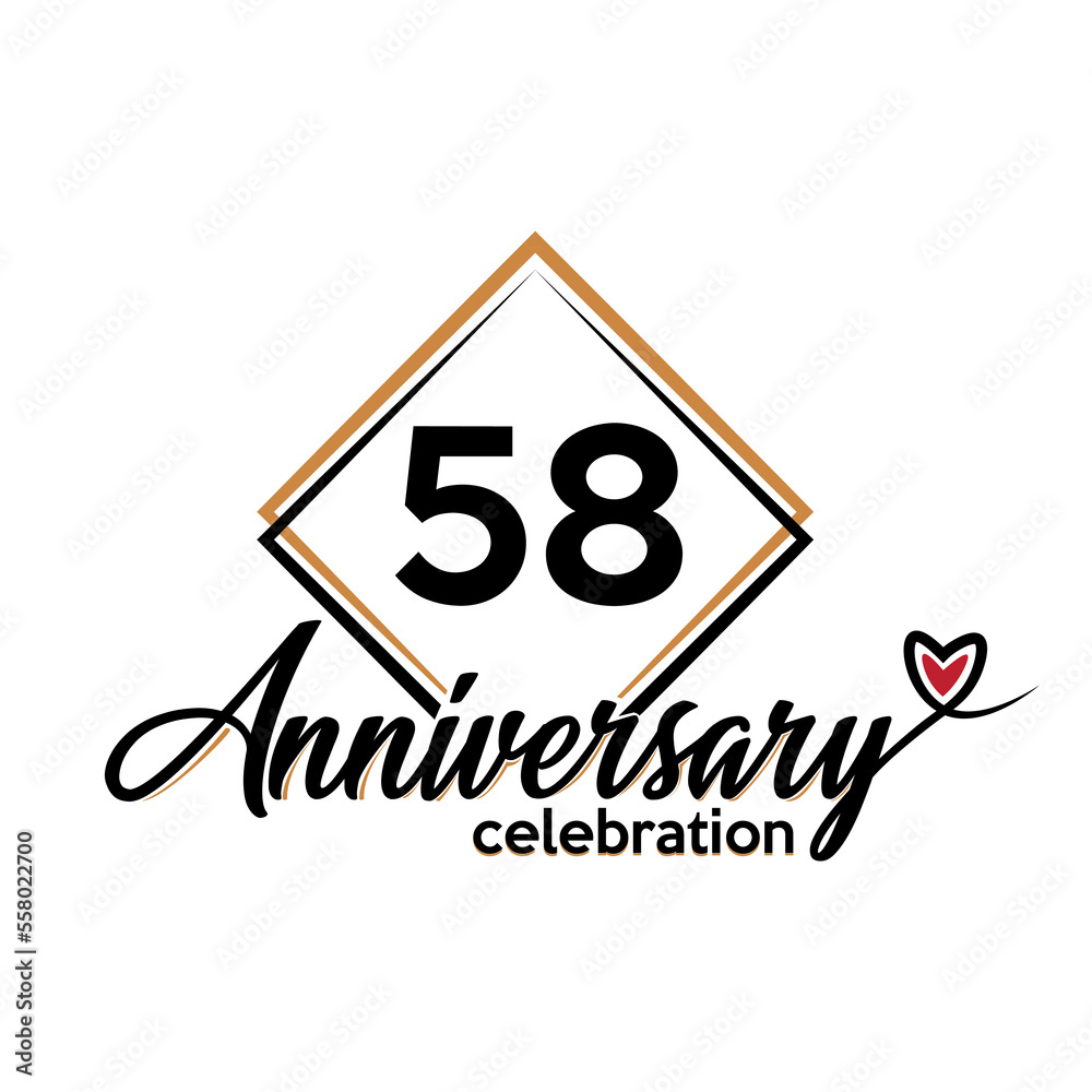 58 years anniversary celebration vector template design illustration 58 years anniversary celebration vector template design illustration