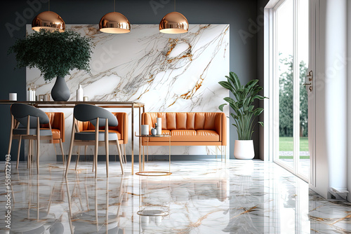 High Resolution Glossy Finish, Dynamic Marble Texture Granite tiles surface background and ceramic wall and floor are used with a marble texture for inside and exterior home decoration. Generative AI photo