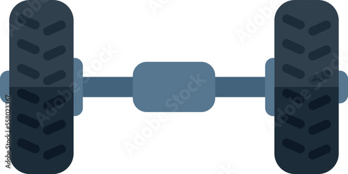 Car suspension icon flat vector. Wheel tire. Automobile part isolated