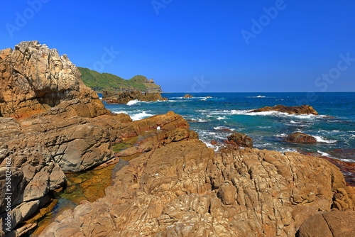 Longdong Bay at Northeast coast of Taiwan (New Taipei City and Yilan) National Scenic Area. photo