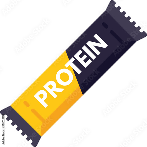 Protein bar icon flat vector. Sport nutrition. Gym food isolated