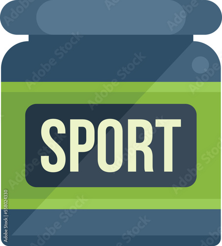 Fitness protein icon flat vector. Sport nutrition. Gym food isolated