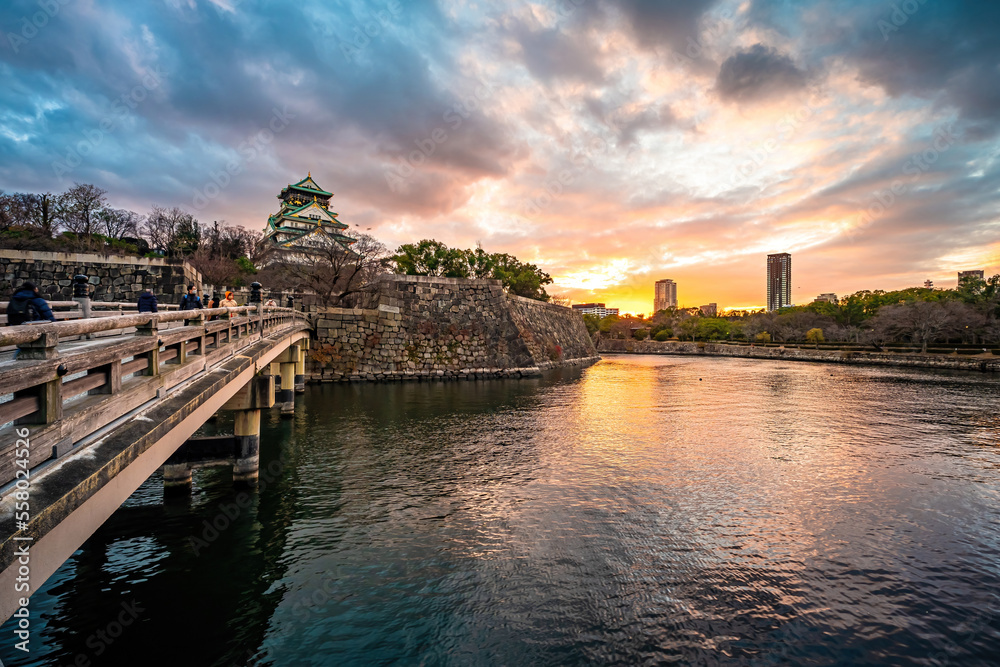 Sunset at the Osaka Castle Park