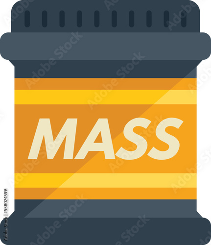 Health mass protein icon flat vector. Sport nutrition. Gym food isolated