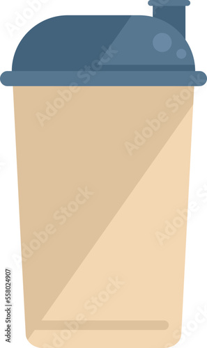 Sugar protein shaker icon flat vector. Sport supplement. Gym food isolated