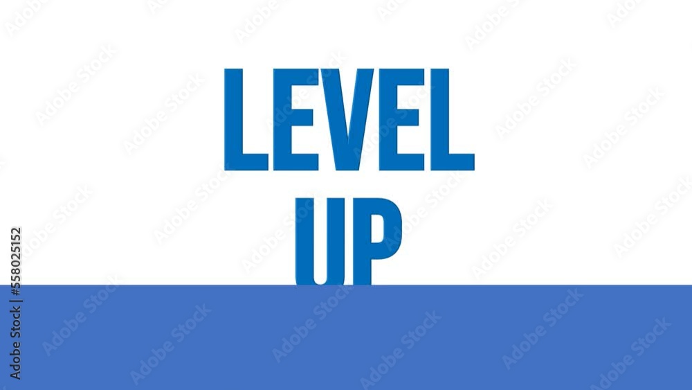 Level up text animation video Level up text animation video
