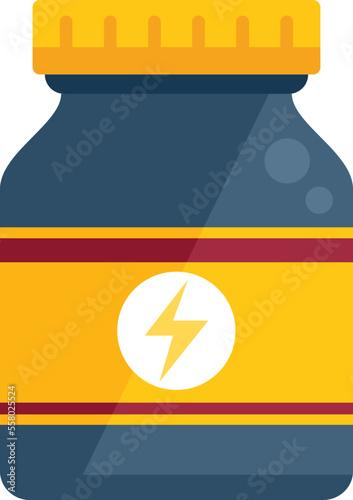 Protein mass icon flat vector. Sport nutrition. Gym food isolated