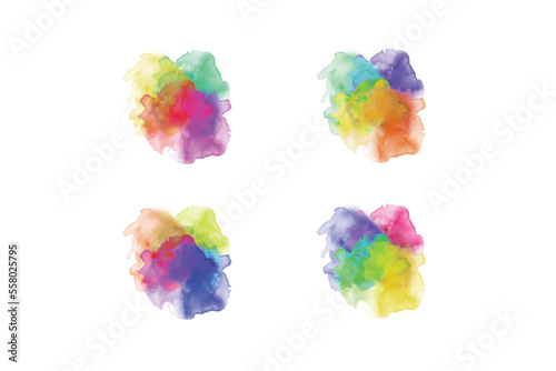 Abstract pink watercolor on white background.The color splashing in the paper. It is hand-drawn. Vector brush of splash shades watercolor illustration on white.