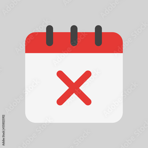 Cancel schedule icon in flat style, use for website mobile app presentation