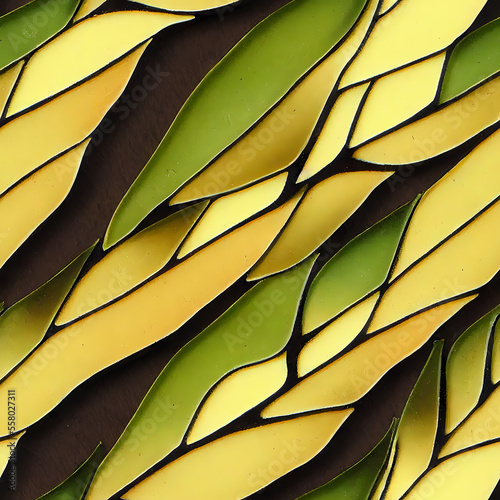 Organic Green Forest Leaf Shapes (Seamless Repeating Tiling Pattern) (AI)