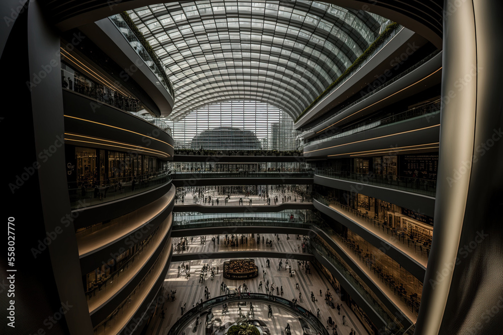 Interior view of the Shoppes at Marina Bay Sands taken on January 20, 2020 in Singapore. Generative AI