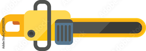 Chain saw icon flat vector. Power tool. Wood drill isolated