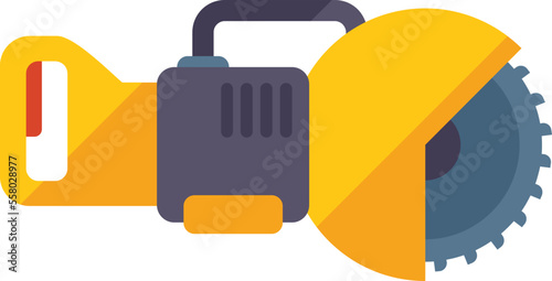 Hand electric saw icon flat vector. Power chain. Wood machine isolated