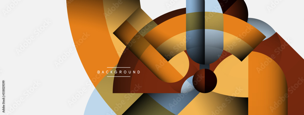 Geometric abstract background. Round shapes, circles, lines composition for wallpaper banner background or landing page Geometric abstract background. Round shapes, circles, lines composition for wallpaper banner background or landing page