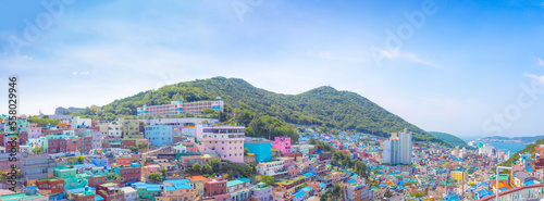 panorama, The most beautiful Viewpoint Gamcheon Culture Village,Busan, South Korea 