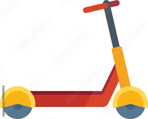 Modern electric scooter icon flat vector. Kick bike. Eco transport isolated