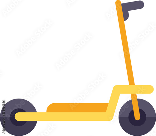Ebike scooter icon flat vector. Kick bike. Trotinette transport isolated