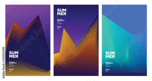 Vector colorful abstract gradient fluid  background for summer banner 2023