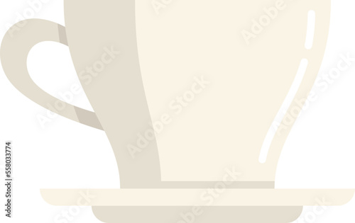 Hot coffee cup icon flat vector. Break cafe. Espresso morning isolated